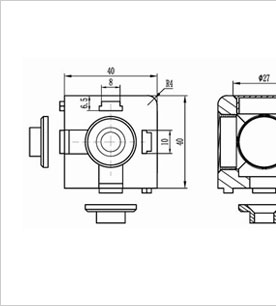 鋁型材三維角連接件二維圖1 鋁型材三維角連接件二維圖1