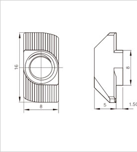 鋁型材專用T型螺母二維圖 鋁型材專用T型螺母二維圖