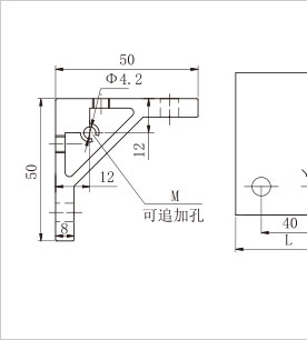 雙槽鋁型材角件二維圖 雙槽鋁型材角件二維圖